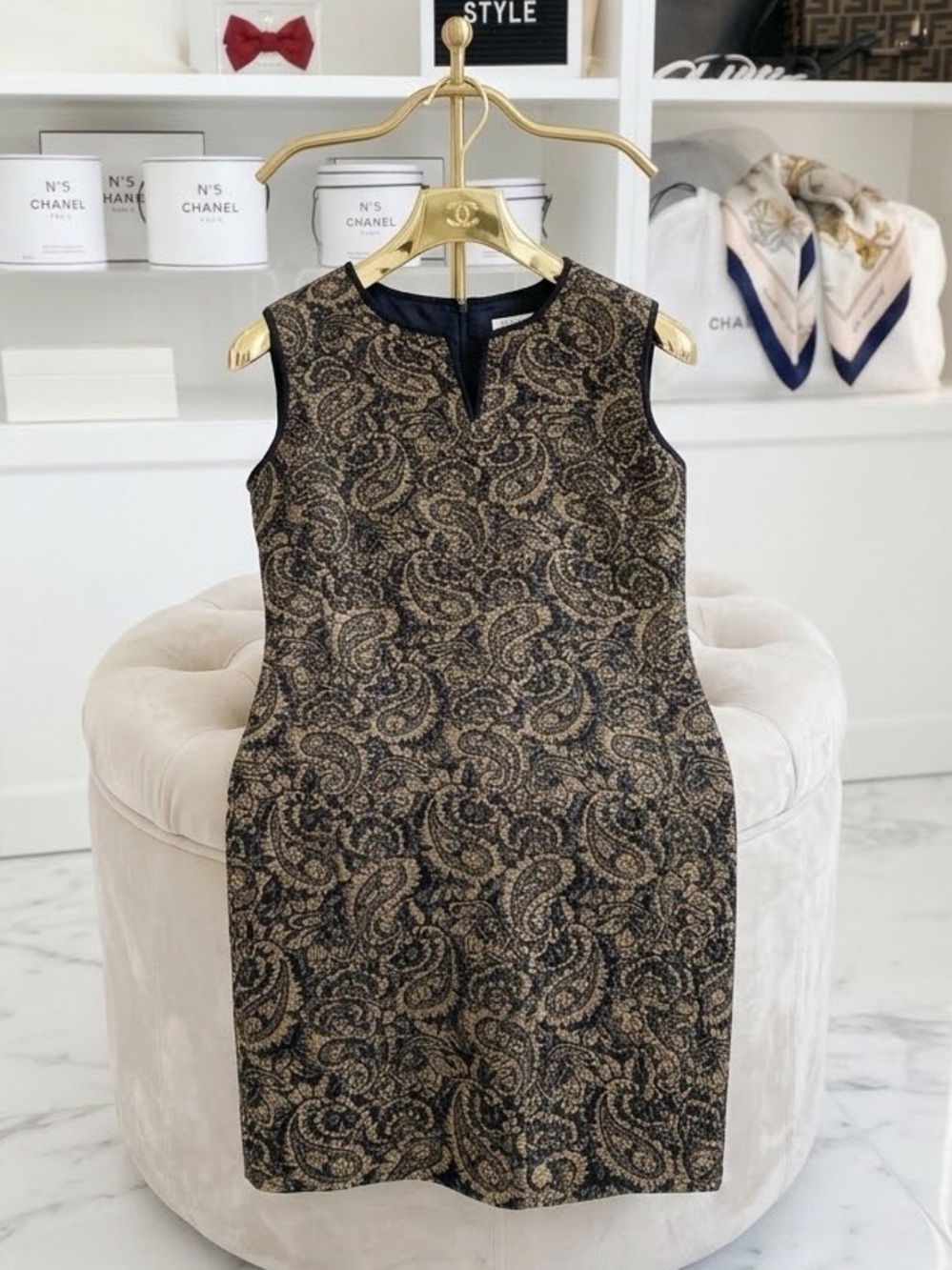 Tommy Hilfiger Metallic Paisley Party Event Dress